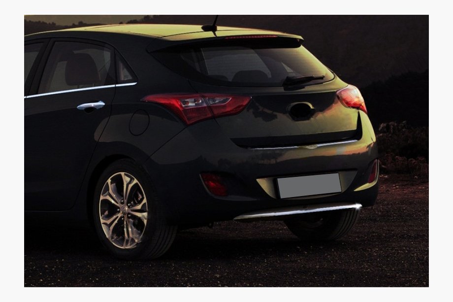 Hyundai I-30 2012–2017 Aizmugurējā bampera apakšējā uzlika (HB, nerūsējošais tērauds) Image