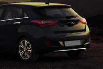 Hyundai I-30 2012–2017 Aizmugurējā bampera apakšējā uzlika (HB, nerūsējošais tērauds) foto 1