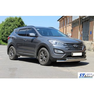 Priekšējā aizsargstanga ST014 (nerūsējošais tērauds) Hyundai Santa Fe 3 2012–2018 foto 2