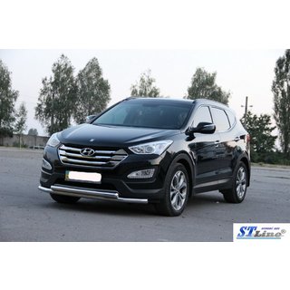Priekšējā aizsargstanga ST014 (nerūsējošais tērauds) Hyundai Santa Fe 3 2012–2018 foto 4