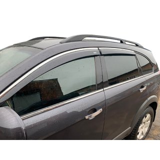 Logu vēja deflektori ar hromētu līsti (4 gab., Niken) Chevrolet Captiva 2006–2019 foto 1