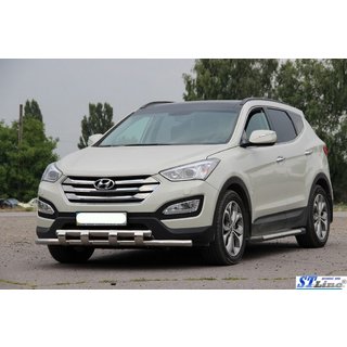 Priekšējā aizsargstanga ST015 (nerūsējošais tērauds) Hyundai Santa Fe 3 2012–2018 foto 2