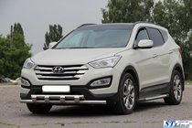 Hyundai Santa Fe 3 2012–2018 Priekšējā aizsargstanga ST015 (nerūsējošais tērauds) foto 2