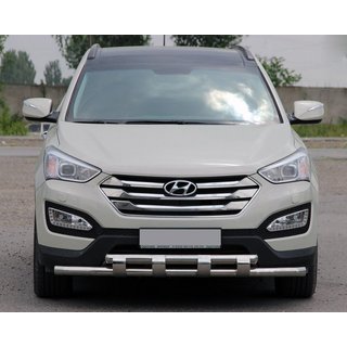 Priekšējā aizsargstanga ST015 (nerūsējošais tērauds) Hyundai Santa Fe 3 2012–2018 foto 1