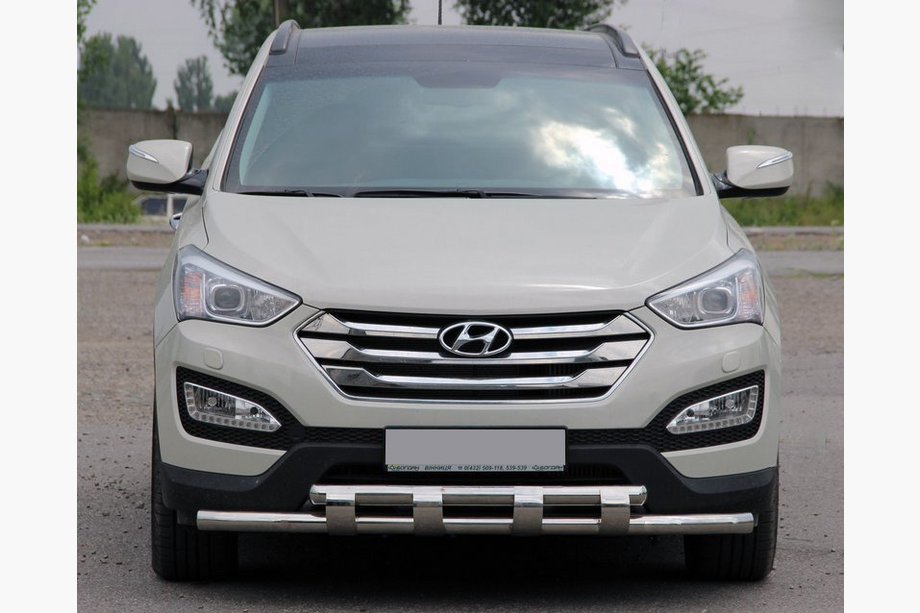 Hyundai Santa Fe 3 2012–2018 Priekšējā aizsargstanga ST015 (nerūsējošais tērauds) Image