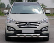 Hyundai Santa Fe 3 2012–2018 Priekšējā aizsargstanga ST015 (nerūsējošais tērauds) foto 1