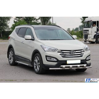 Priekšējā aizsargstanga ST015 (nerūsējošais tērauds) Hyundai Santa Fe 3 2012–2018 foto 3
