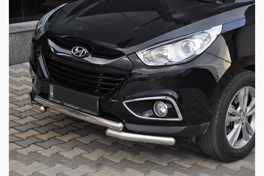 Hyundai IX-35 2010–2015 Priekšējais aizsargstienis ST014-1 (nerūsējošais tērauds) Image