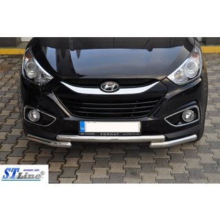 Priekšējais aizsargstienis ST014-1 (nerūsējošais tērauds) Hyundai IX-35 2010–2015 foto 3