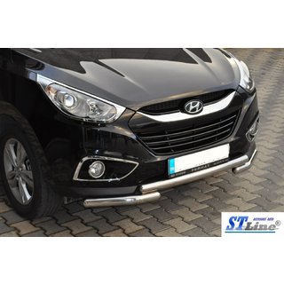 Priekšējais aizsargstienis ST014-1 (nerūsējošais tērauds) Hyundai IX-35 2010–2015 foto 4