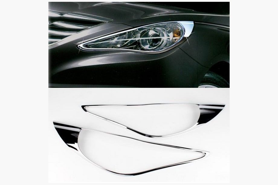 Hyundai Sonata YF 2010–2014 Hromētas priekšējo lukturu uzlikas (2 gab., plastmasa) Image