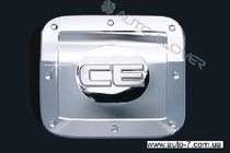 Chevrolet Aveo T250 2005–2011 Hromēts degvielas bākas vāciņa uzliktnis (hromēta plastmasa) foto 1