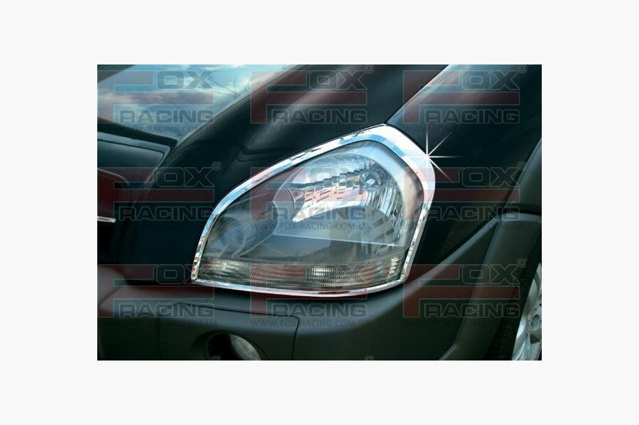 Hyundai Tucson JM 2004– Hromētas priekšējo lukturu uzlikas (2 gab., plastmasa) Image