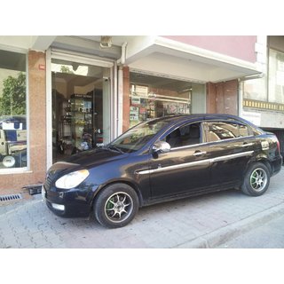Durvju moldingi (4 gab., nerūsējošais tērauds) Hyundai Accent 2006–2010 foto 3