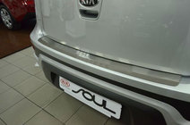 Kia Soul II 2013–2018 Aizmugurējā bampera aizsarguzlika ar ieloku Natanika (nerūsējošais tērauds) foto 1