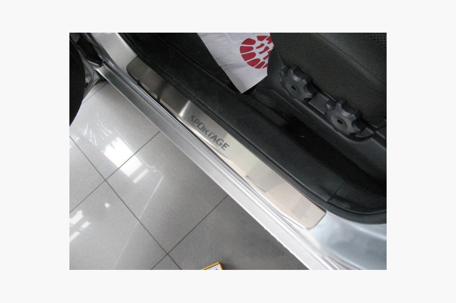 Kia Sportage 2004–2010 Sliekšņu uzlikas Nataniko (4 gab., nerūsējošais tērauds) Premium - 3M līmlente, 0,8 mm Image