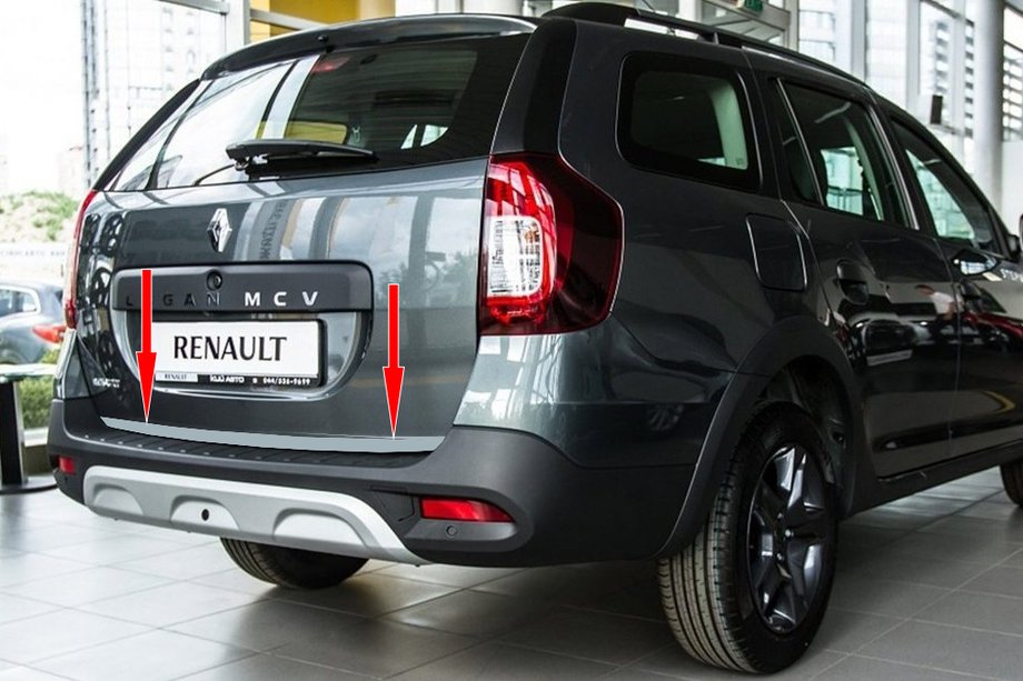 Renault Logan MCV 2013–2022 Bagāžnieka malas uzlika (nerūsējošais tērauds) Image