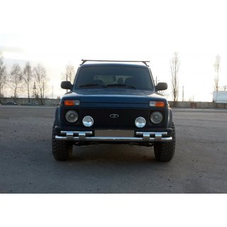 Priekšējā aizsargstanga ST015 (nerūsējošais tērauds) Lada Niva un Urban 1977– foto 1