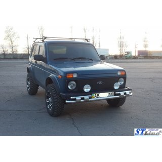 Priekšējā aizsargstanga ST015 (nerūsējošais tērauds) Lada Niva un Urban 1977– foto 3