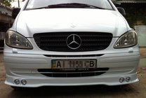 Mercedes Viano 2004–2014 Priekšējā bampera lūpas uzlika (4 lukturiem), krāsojama foto 4