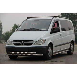 Priekšējais aizsargstienis Shark ST015 (nerūsējošais tērauds) Mercedes Viano 2004–2014 foto 1