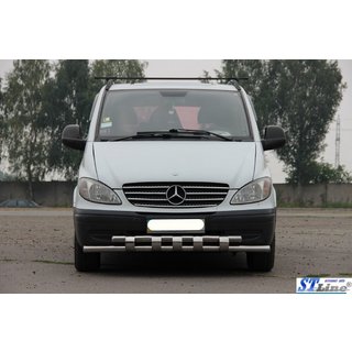 Priekšējais aizsargstienis Shark ST015 (nerūsējošais tērauds) Mercedes Viano 2004–2014 foto 2