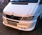 Mercedes Sprinter W901/902/903/904/905 1995–2006 Priekšējo lukturu uzacis (melnas, ABS, 2000-2006) Spīdīgi melns foto 2