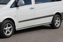 Mercedes Viano 2004–2014 Sānu trubas BB001 (2 gab., nerūsējošais tērauds) d60, garā riteņu bāze (L3) foto 1