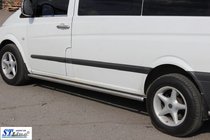 Mercedes Viano 2004–2014 Sānu trubas BB001 (2 gab., nerūsējošais tērauds) d60, garā riteņu bāze (L3) foto 2