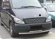 Mercedes Viano 2004–2014 Priekšējais aizsargstienis ST014 (nerūsējošais tērauds) 60/42 mm foto 6