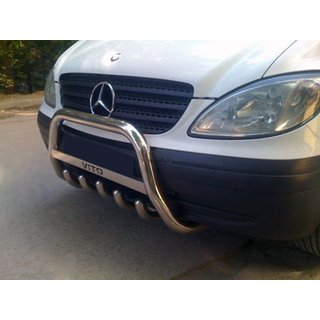 Priekšējais aizsargstienis (bullbar) WT003/004 (nerūsējošais tērauds) Mercedes Viano 2004–2014 foto 1