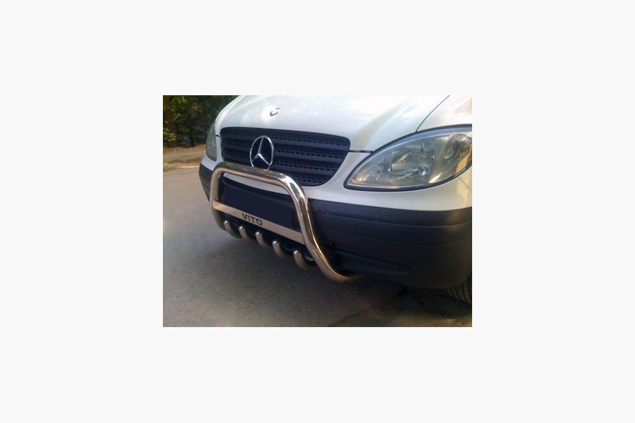 Mercedes Viano 2004–2014 Priekšējais aizsargstienis (bullbar) WT003/004 (nerūsējošais tērauds) 60 mm, ar uzrakstu Image