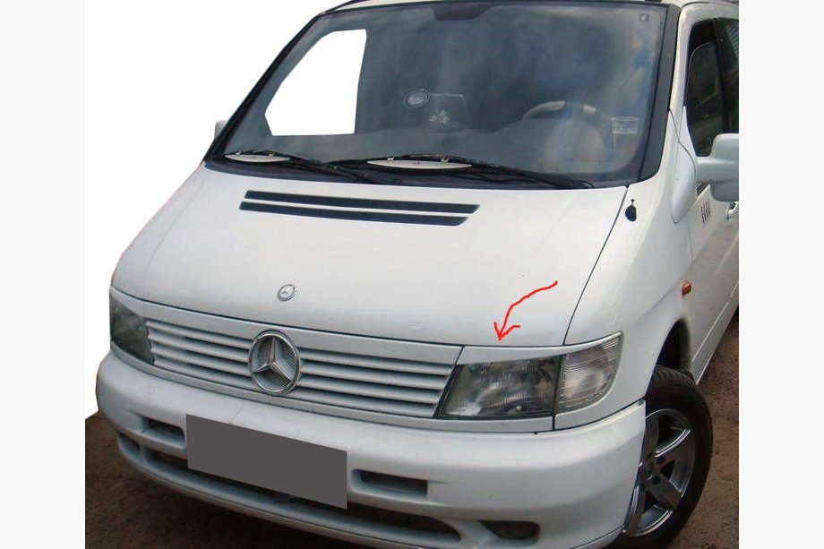 Mercedes Vito W638 1996–2003 Priekšējo lukturu uzacis (krāsošanai) Image