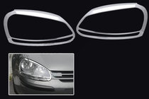 Volkswagen Golf 5 2003–2009 Hromētas priekšējo lukturu uzlikas (2 gab., plastmasa) foto 1