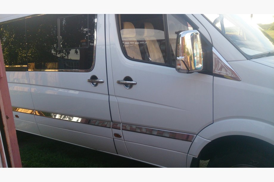Volkswagen Crafter 2006–2016 Durvju moldingi (nerūsējošais tērauds) Vidējā. OmsaLine - itāļu nerūsējošais tērauds Foto 4