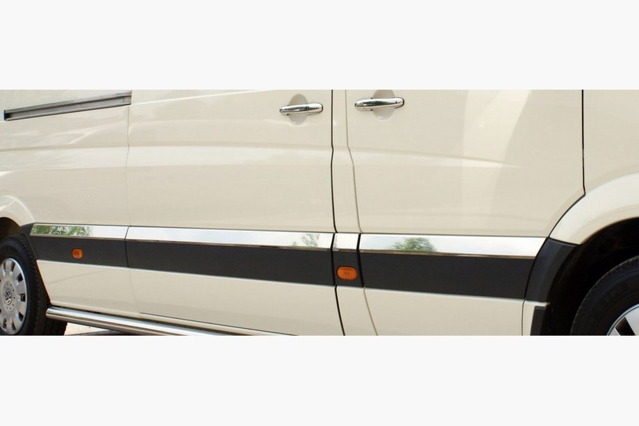 Volkswagen Crafter 2006–2016 Durvju moldingi (nerūsējošais tērauds) Vidējā. OmsaLine - itāļu nerūsējošais tērauds Foto 2