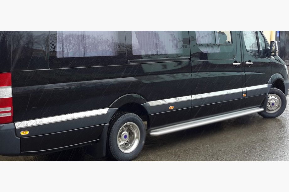 Volkswagen Crafter 2006–2016 Durvju moldingi (nerūsējošais tērauds) Vidējā. OmsaLine - itāļu nerūsējošais tērauds Foto 3