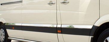 Mercedes Sprinter W906 2006–2018 Durvju moldingi (nerūsējošais tērauds) ExtraLong. Carmos - Turcijas tērauds foto 2