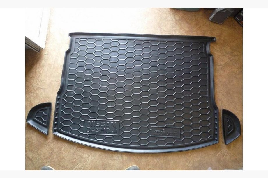 Nissan Qashqai 2007–2010 Gumijas bagāžnieka paklājiņš pilna izmēra rezerves ritenim (Autogumm, gumija) Image