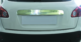 Nissan Qashqai 2007–2010 Uzliktnis virs numura zīmes (nerūsējošais tērauds) Bez pogas, Carmos – turku tērauds foto 2