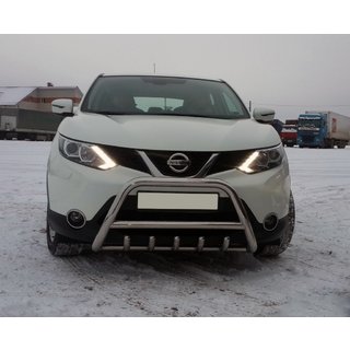 Priekšējais bullbar WT003 (nerūsējošais tērauds) Nissan Qashqai 2014–2021 foto 1