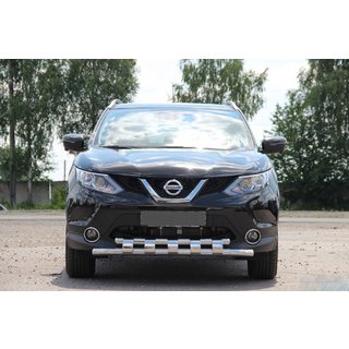Priekšējais aizsargstienis ST015 (nerūsējošais tērauds) Nissan Qashqai 2014–2021 foto 2