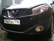 Nissan Qashqai 2007–2010 Pretmiglas lukturu uzlikas ar iedobi (2 gab., plastmasa) foto 2