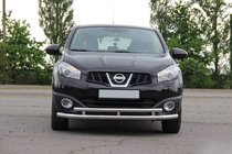 Nissan Qashqai 2010–2014 Priekšējais dubultais aizsargstienis ST016 (nerūsējošais tērauds) 60/42 mm foto 1
