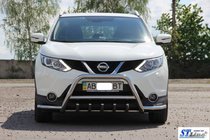 Nissan Qashqai 2014–2021 Kengurubārs WT003-Plus (nerūsējošais tērauds) foto 2