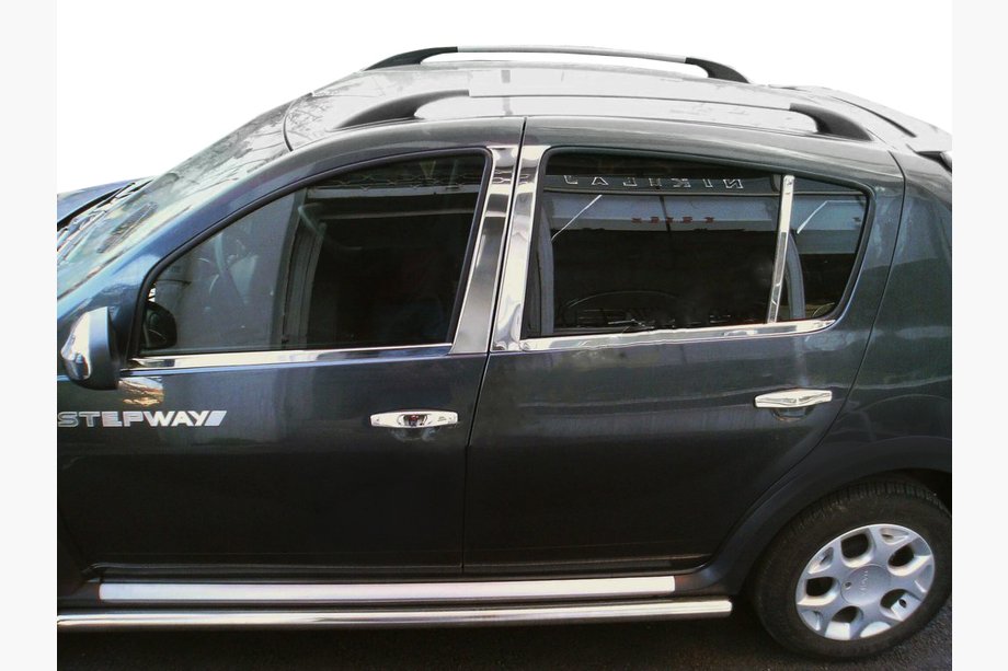 Renault Sandero 2007–2013 Durvju statņu moldings (nerūsējošais tērauds) Image