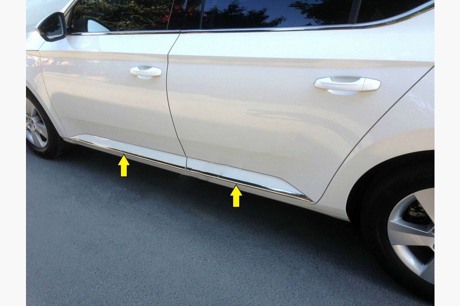 Skoda Superb 2015–2024 Durvju moldings (nerūsējošais tērauds) Image