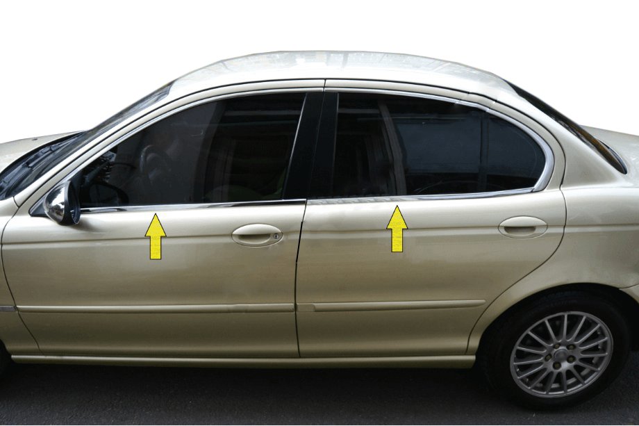 Jaguar X-Type 2001–2009 Apakšējā logu apmale (nerūsējošais tērauds) Image