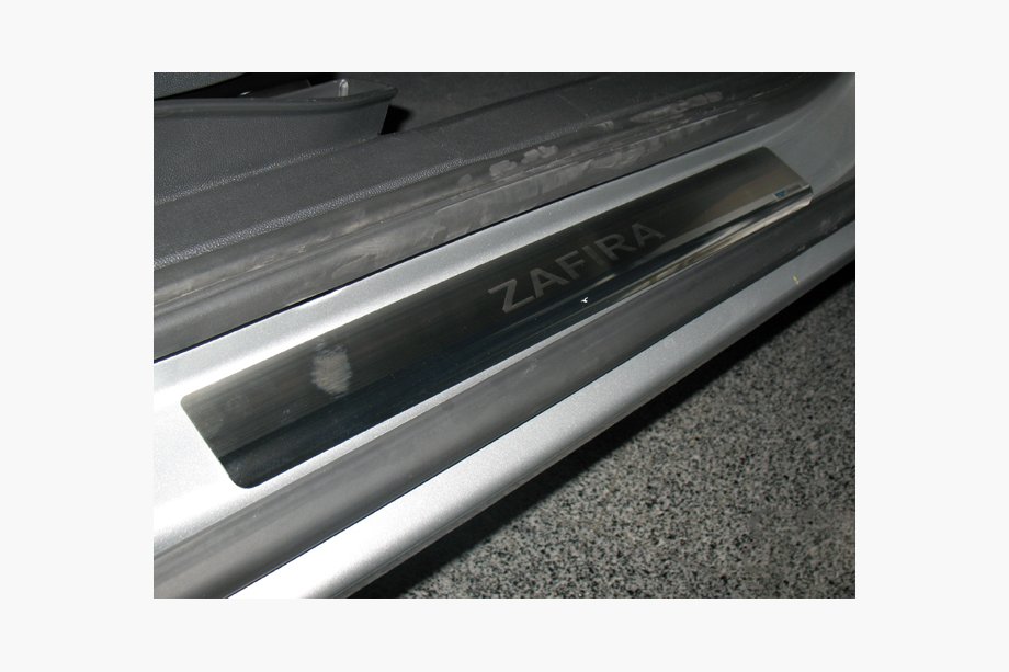 Opel Zafira B 2005–2011 Sliekšņu uzlikas Nataniko (4 gab., nerūsējošais tērauds) Premium - 3M līmlente, 0,8 mm Image