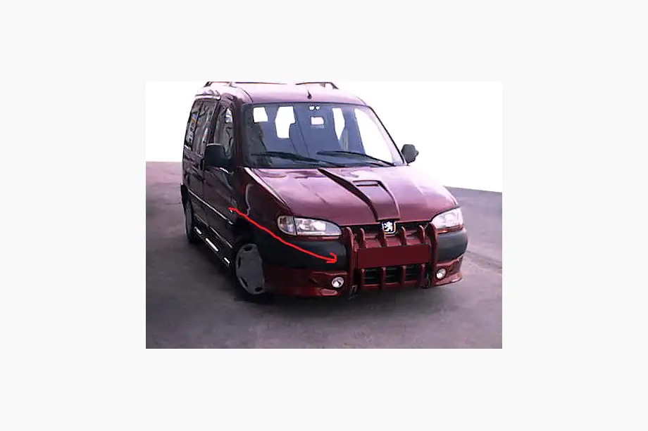 Peugeot Partner 1996–2008 Priekšējā bampera uzlika "Ilkņi" (krāsošanai) Image
